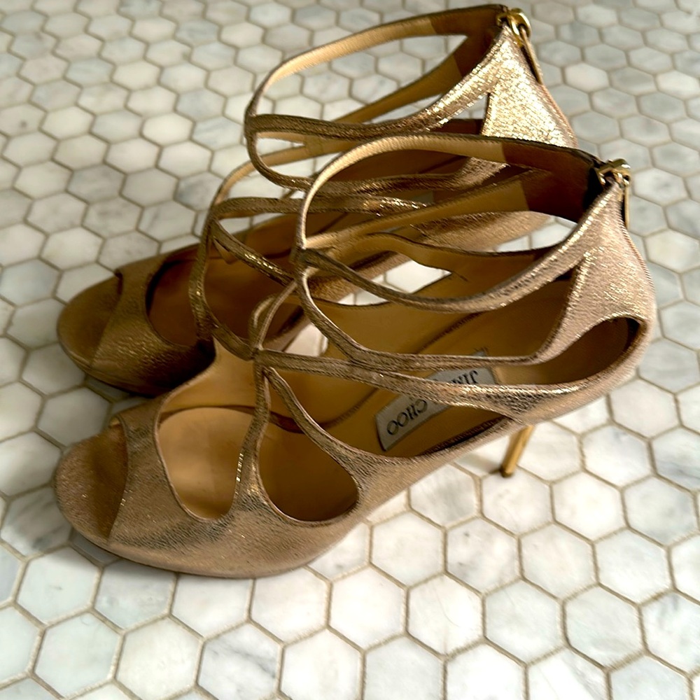 Sparkly Jimmy Choo strappy heels